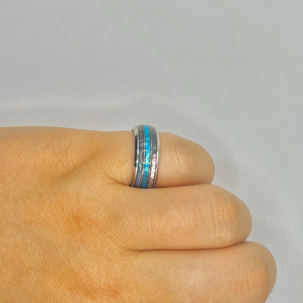 Pearl Shell Silver Ring - Size 7 - Picture 4 of 5